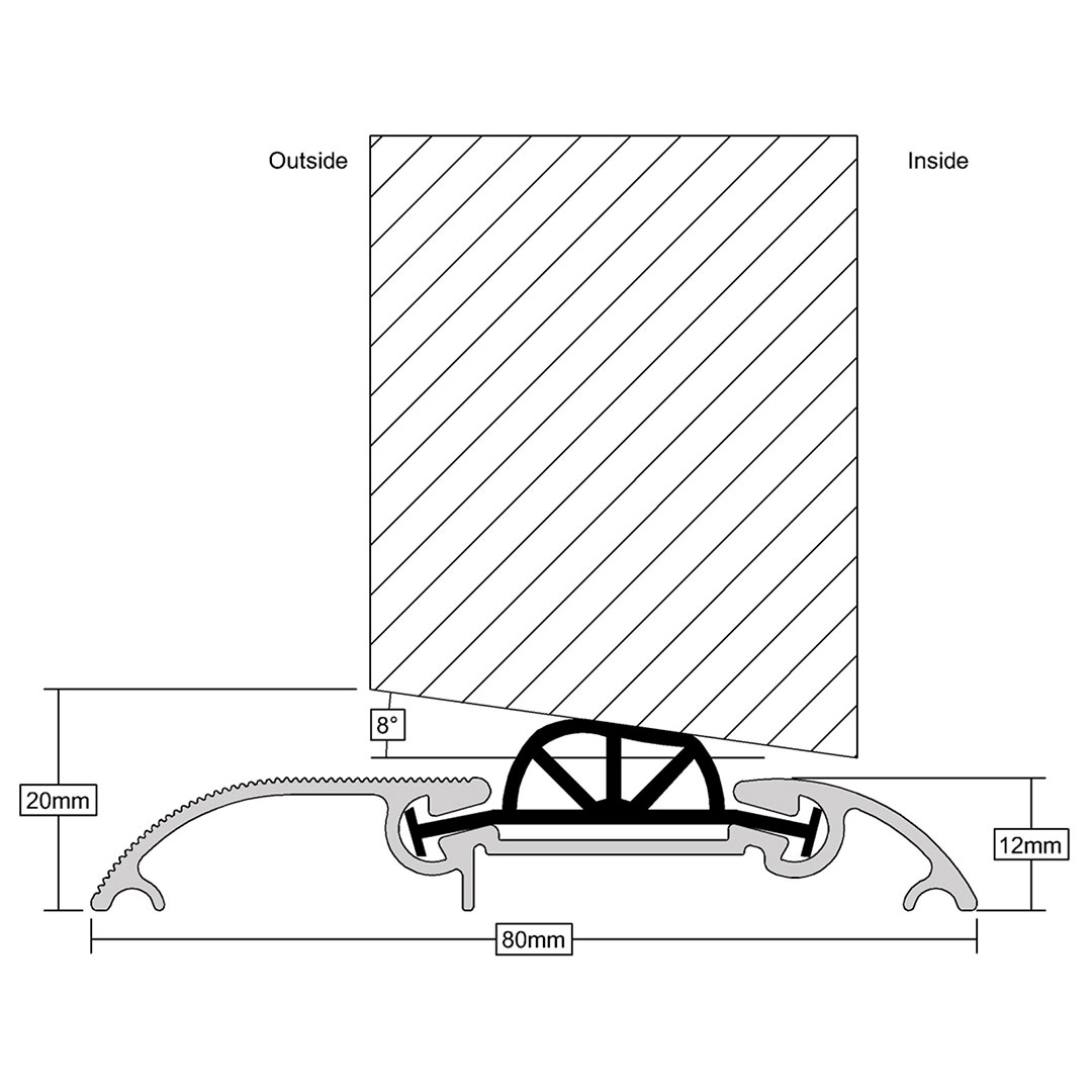 Stormguard Compression Draught Excluder Measurements