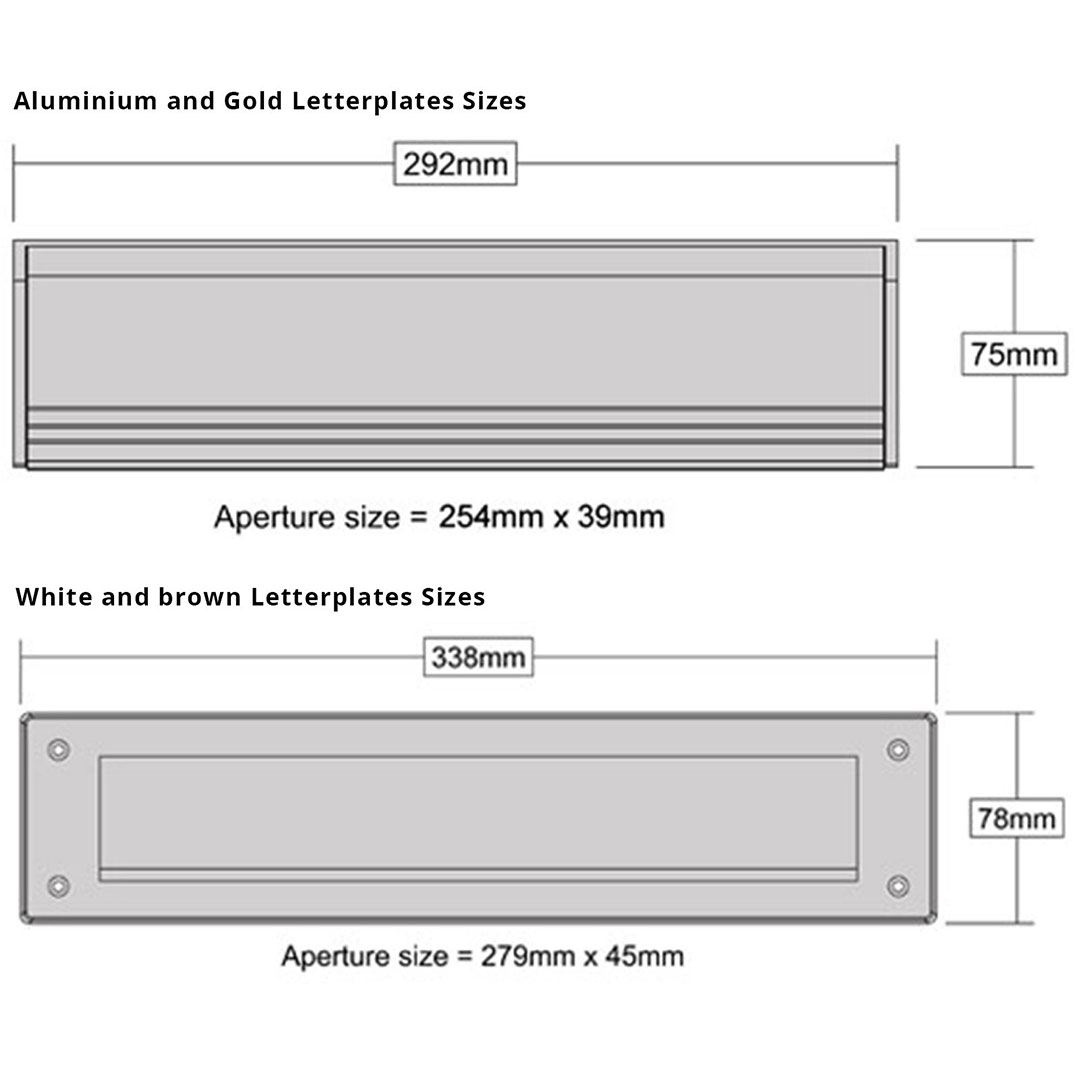 Stormguard Letterplates with Flaps Measurements